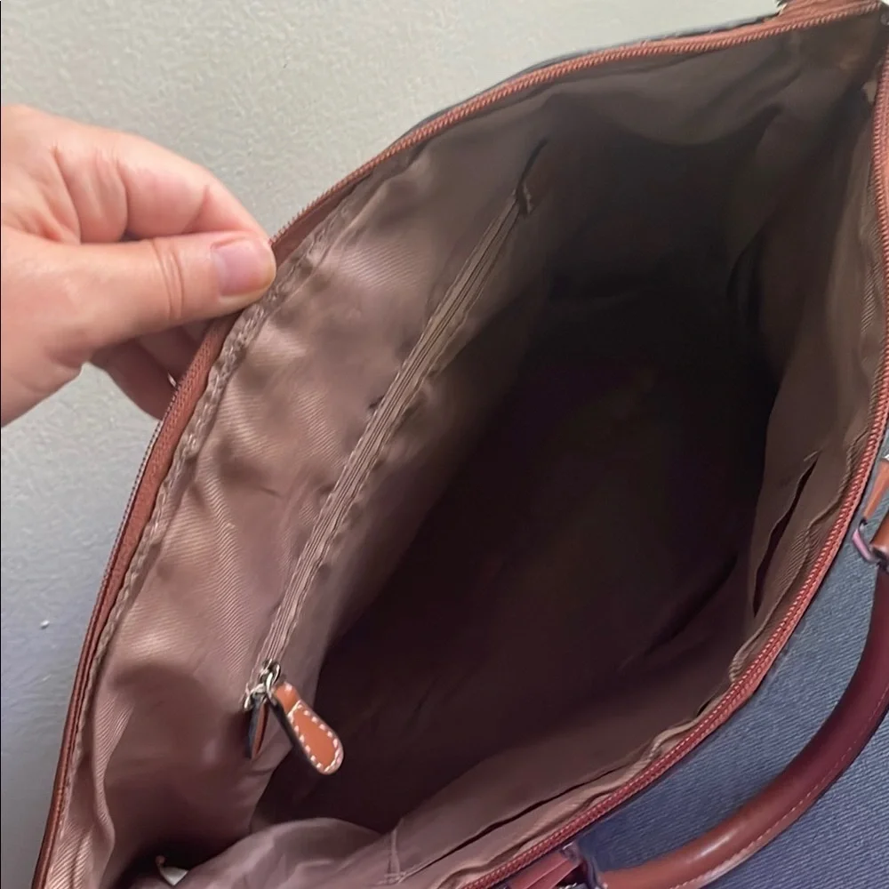 London Fog Brown and Tan Tote Bag